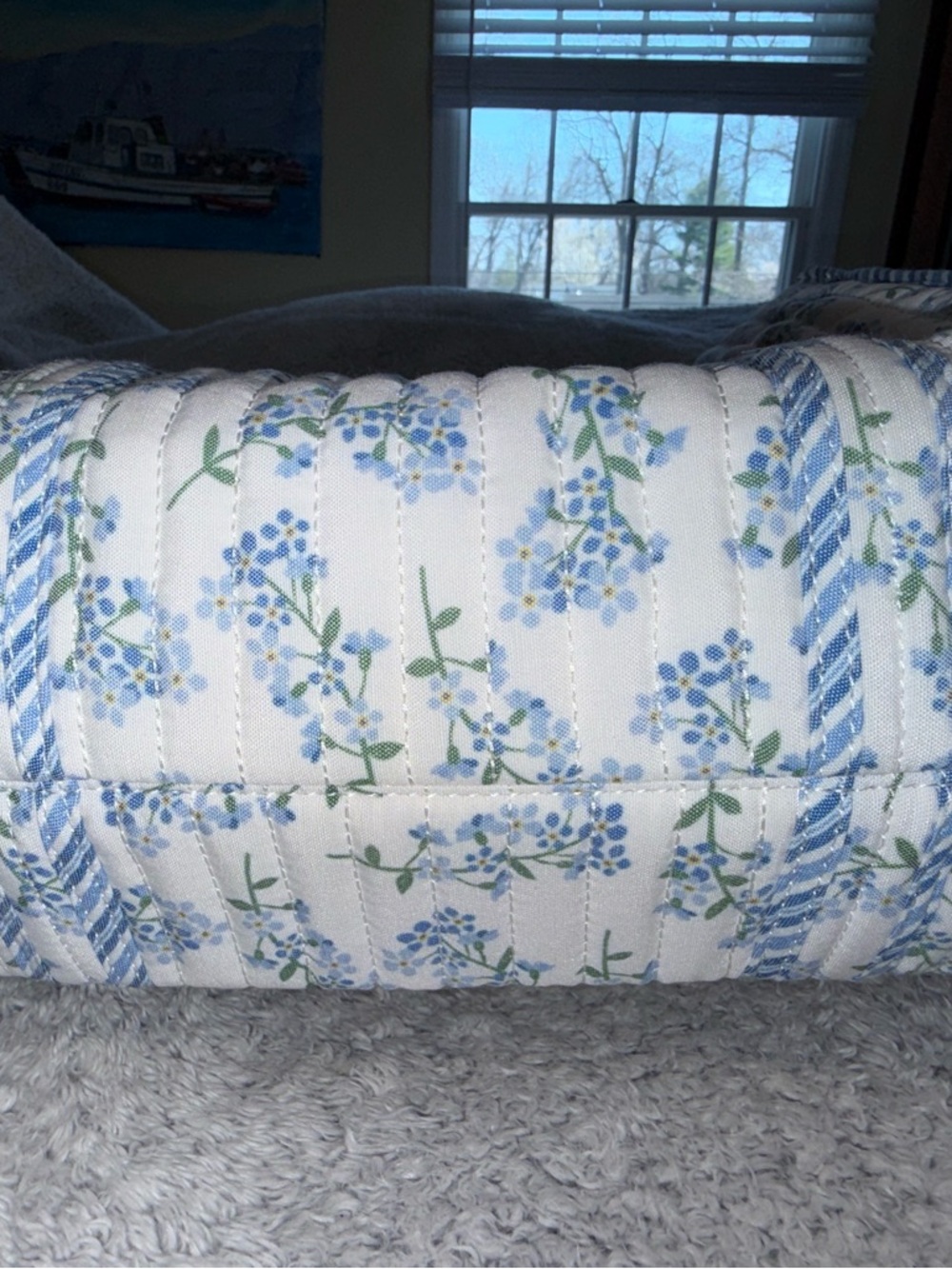 Nanette Lepore Blue Gingham & Floral Quilted Tote with Mini Satchel. NWT 3 piece - Picture 12 of 17